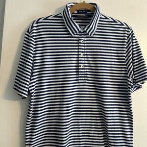 Polo Golf Ralph Lauren Mens M 100% Pima Cotton Blue Striped Polo Shirt